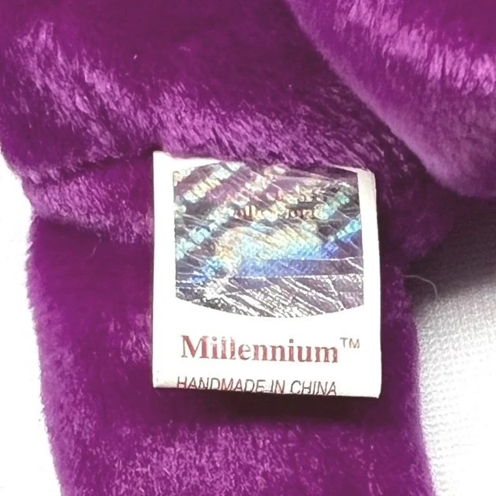 Ty Beanie Baby Millennium the Bear Purple 1999 Retired Collectible Plush Toy
